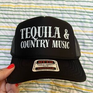 Black Trucker Hat - Tequila & Country Music